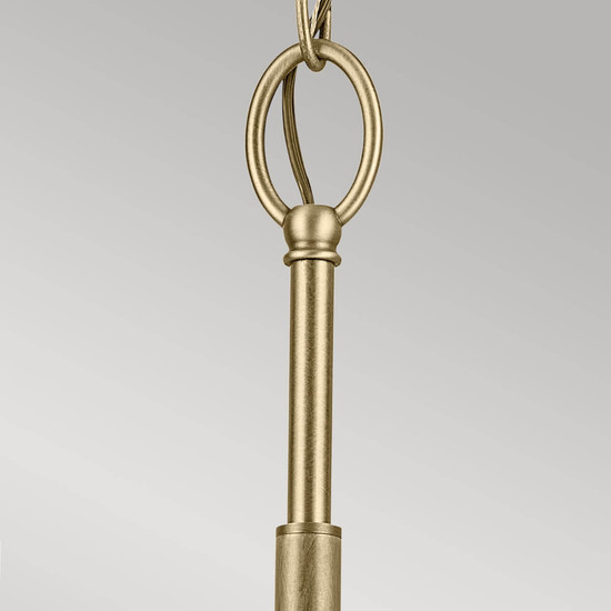 Elstead Winslow Kronleuchter E27  3-fach Naturmessing Glas mit Luftbläschen