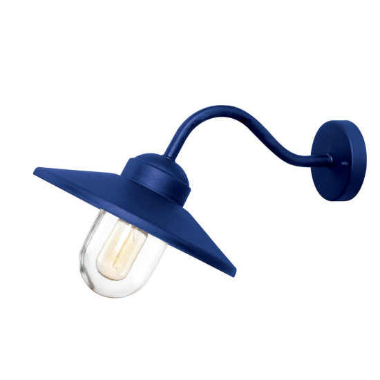 Elstead Klampenborg Außenwandleuchte E27 Marineblau IP44 Anti-Meerwasser