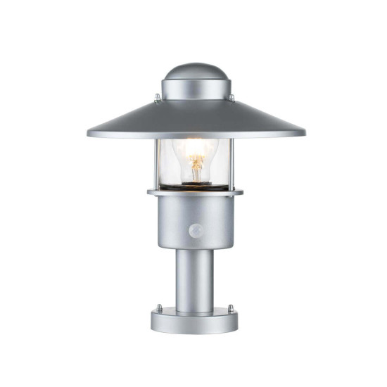 Elstead Klampenborg Außen-Stehleuchte Sensor E27 32cm Silber IP44
