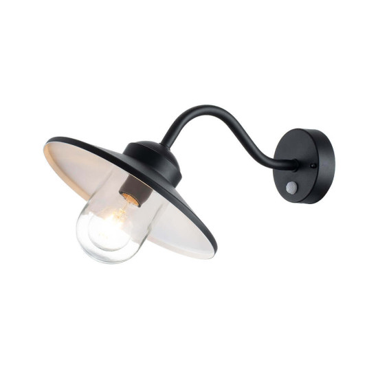 Elstead Klampenborg Außen-Wandleuchte Sensor E27 26cm Schwarz IP44