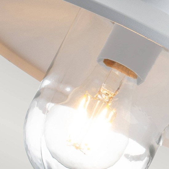 Elstead Klampenborg Außen-Wandleuchte Sensor E27 26cm Weiss Silber IP44