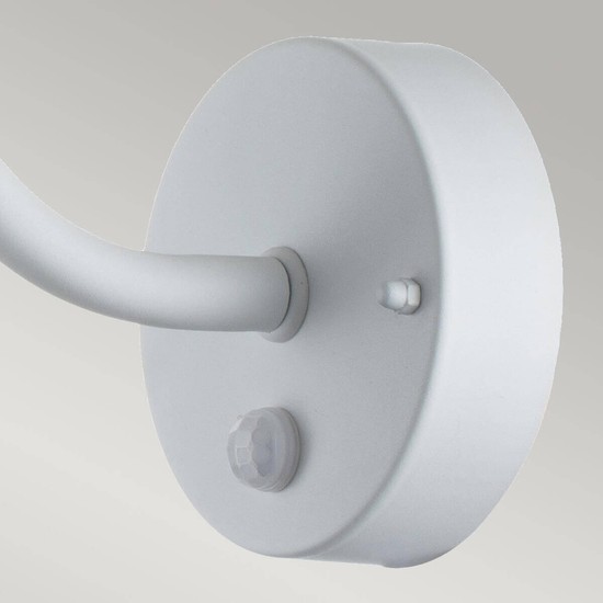 Elstead Klampenborg Außen-Wandleuchte Sensor E27 26cm Weiss Silber IP44