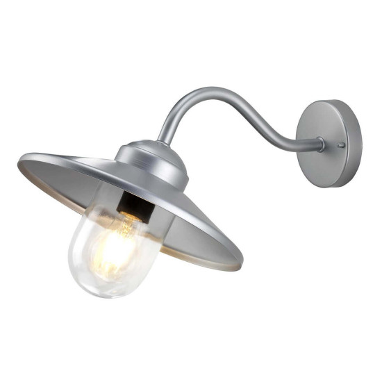 Elstead Klampenborg Außen-Wandleuchte E27 Edelstahl, silber IP44