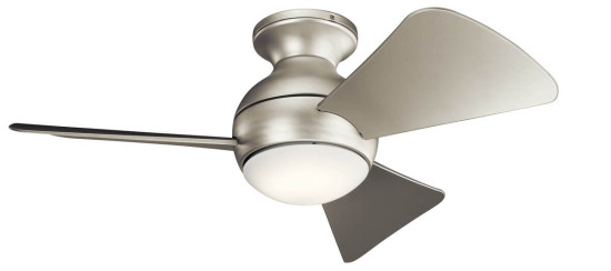 Elstead Sola leiser Deckenventilator mit LED Licht Ø86cm + Fernbedienung Silber