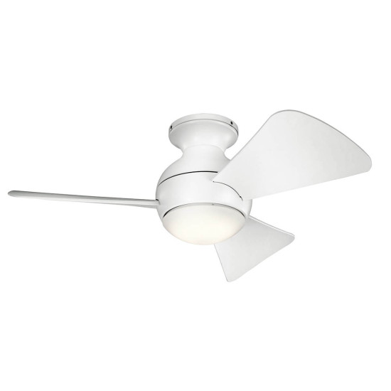 Elstead Sola leiser Deckenventilator mit LED Licht Ø86cm + Fernbedienung Mattes weiß