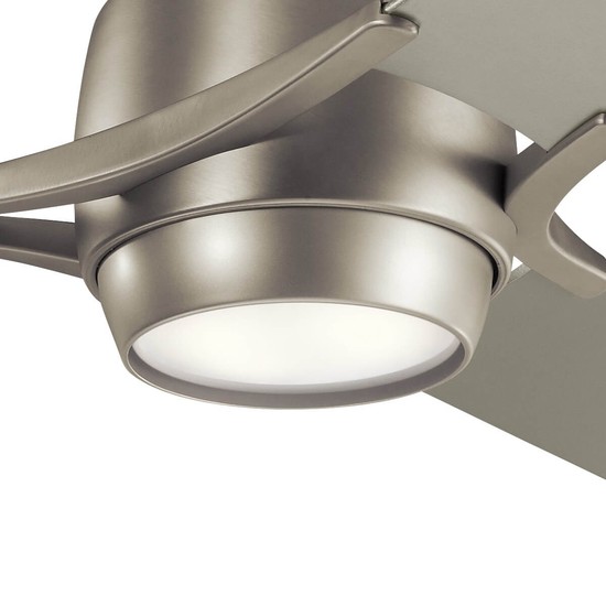 Elstead Zeus leiser Deckenventilator mit LED Licht Ø152cm Holz + Fernbedienung Silber