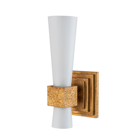 Elstead Kristy Wandleuchte E27 Gebeiztes Gold Opal