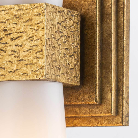 Elstead Kristy Wandleuchte G9 2-fach Gebeiztes Gold Opal IP44