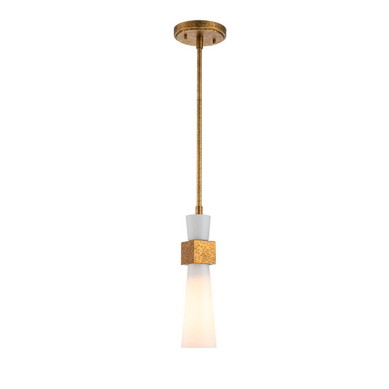 Elstead Kristy Pendelleuchte E27 Gebeiztes Gold Opal