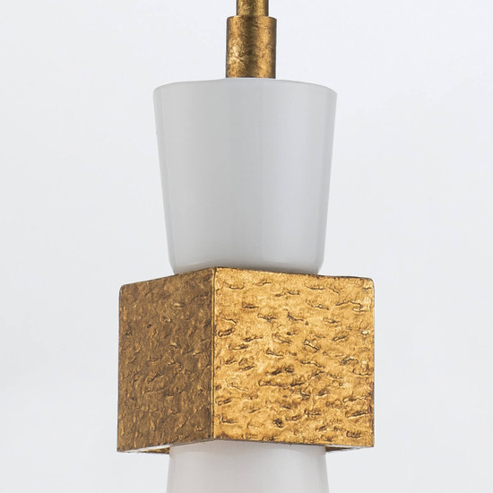 Elstead Kristy Pendelleuchte E27 Gebeiztes Gold Opal