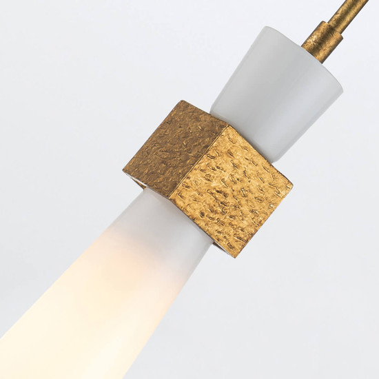 Elstead Kristy Pendelleuchte E27 Gebeiztes Gold Opal