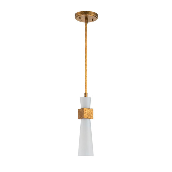 Elstead Kristy Pendelleuchte E27 Gebeiztes Gold Opal