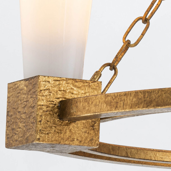 Elstead Kristy Kronleuchter E27 3-fach Gebeiztes Gold Opal