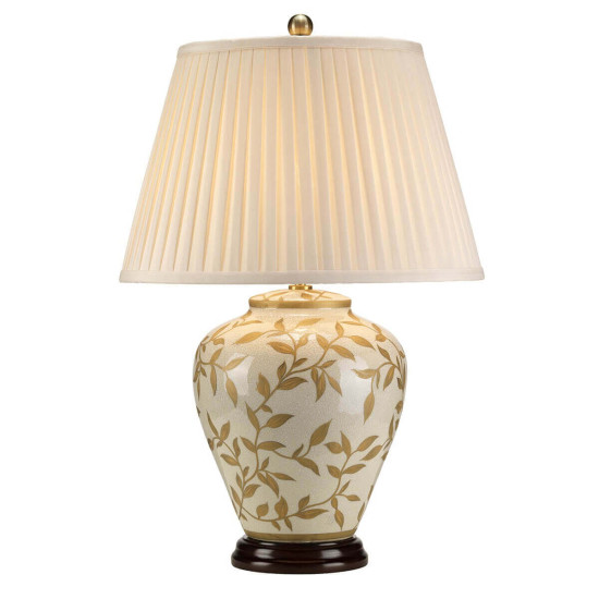 Elstead Leaves Brown Gold Tischleuchte E27 Braun und Gold Creme, Made in UK
