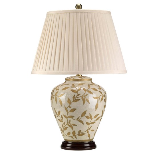 Elstead Leaves Brown Gold Tischleuchte E27 Braun und Gold Creme, Made in UK