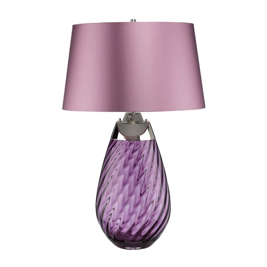 Elstead Lena Tischleuchte E27 74cm Pflaume getöntes Glas, Heather Shade Heidekraut-Farbe