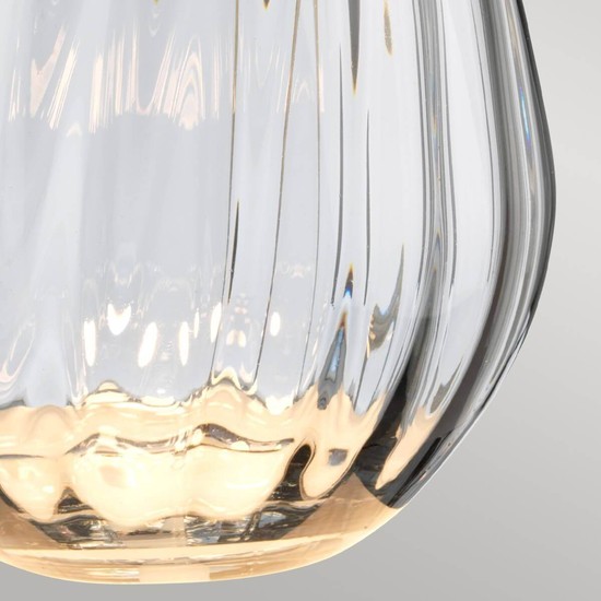 Elstead Lena Tischleuchte E27 61cm Pflaume getöntes Glas, Heather Shade Heidekraut-Farbe