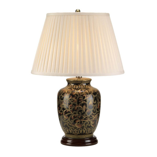 Elstead Morris Tischleuchte E27 59cm Gold und Schwarz Creme, Made in UK
