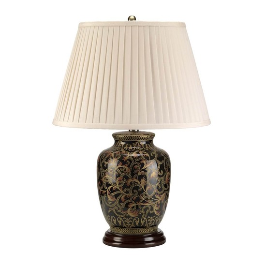Elstead Morris Tischleuchte E27 59cm Gold und Schwarz Creme, Made in UK