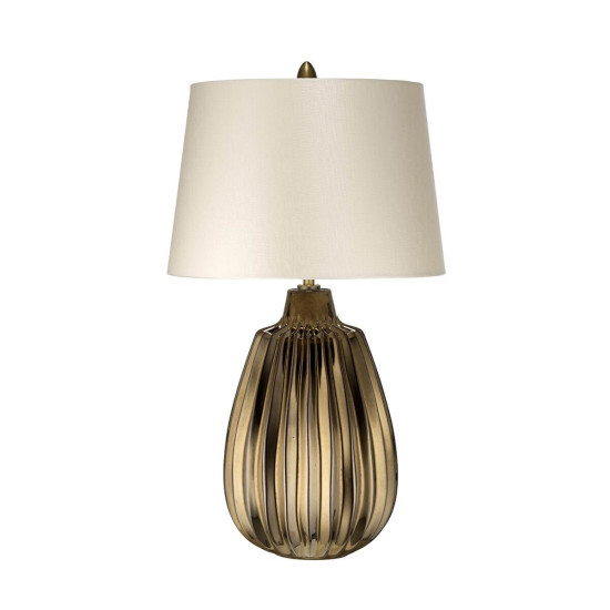 Elstead Newham Tischleuchte E27 55cm Bronze Keramik, Perlglanz Perlmuttsatin strukturiert