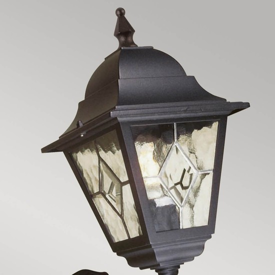 Elstead Norfolk Außen-Wandleuchte Sensor E27 47cm Schwarz IP43