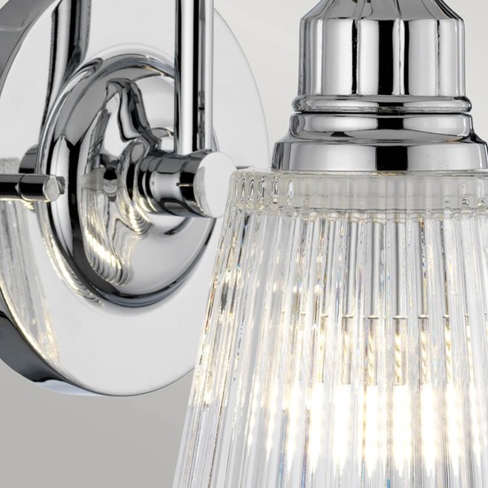 Elstead Addison LED Wandleuchte G9 Poliertes Chrom Klar IP44