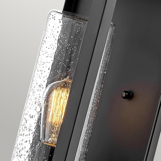 Elstead Atwater Außen-Außenwandleuchte E27 52cm Schwarz Klar IP44 Anti-Meerwasser