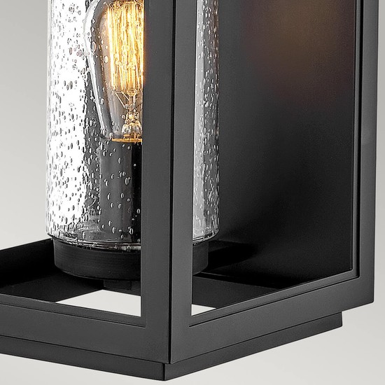 Elstead Atwater Außen-Außenwandleuchte E27 52cm Schwarz Klar IP44 Anti-Meerwasser