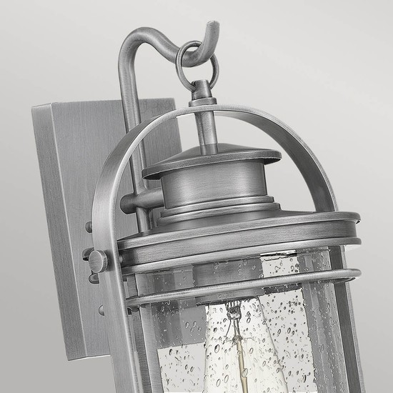 Elstead Booker Außen-Außenwandleuchte E27 38cm Industrielles Aluminium Klar IP44