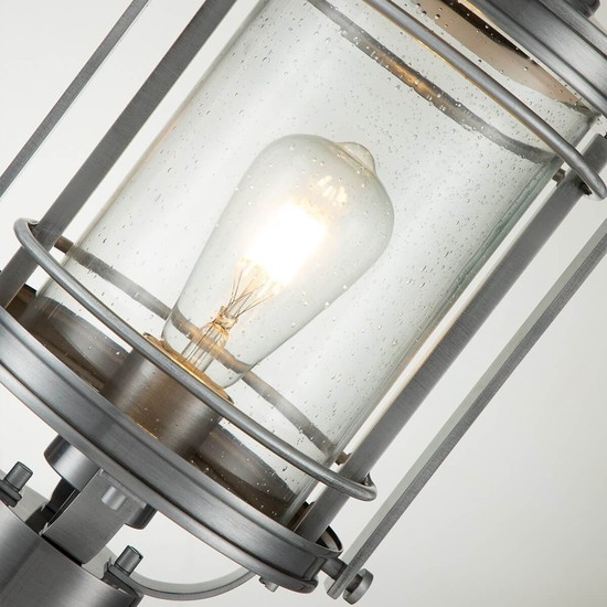 Elstead Booker Außen-Stehleuchte E27 Industrielles Aluminium Klar IP44