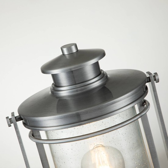 Elstead Booker Außen-Stehleuchte E27 Industrielles Aluminium Klar IP44