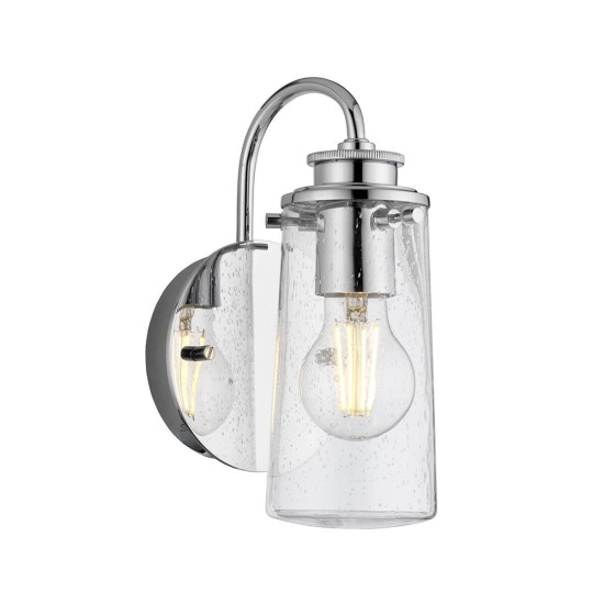 Elstead Braelyn Wandleuchte E27 Poliertes Chrom Klar IP44