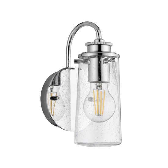 Elstead Braelyn Wandleuchte E27 Poliertes Chrom Klar IP44