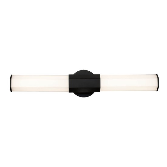 Elstead Facet LED Wandleuchte 2-fach Mattes Schwarz Opal geätzt IP44