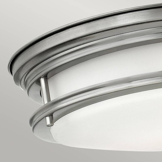 Elstead Hadrian Deckenleuchte E27 2-fach Antikes Nickel Weiß IP44