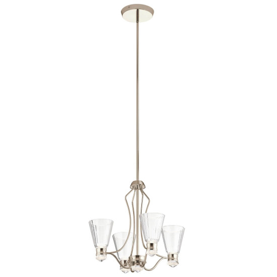 Elstead Kayva LED Kronleuchter 51cm Poliertes Nickel Klar facettiert IP44