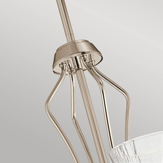 Elstead Kayva LED Kronleuchter 51cm Poliertes Nickel Klar facettiert IP44