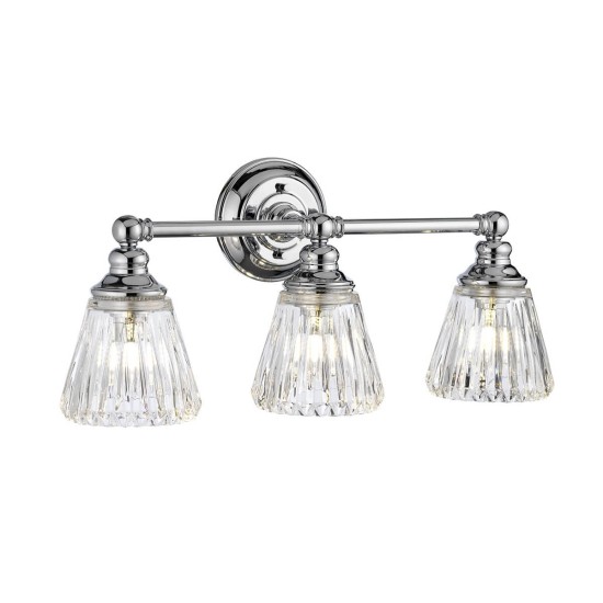 Elstead Keynes LED Wandleuchte G9 3-fach Poliertes Chrom Klar IP44