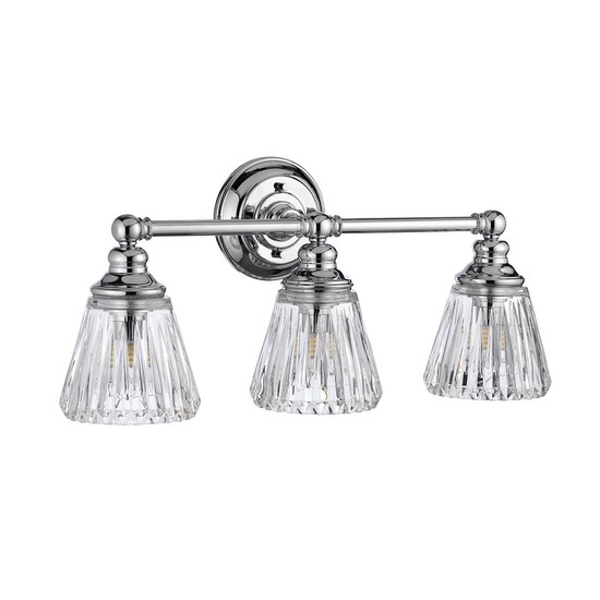 Elstead Keynes LED Wandleuchte G9 3-fach Poliertes Chrom Klar IP44