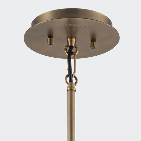 Elstead Linara Pendelleuchte E27 Schwarz und Naturmessing
