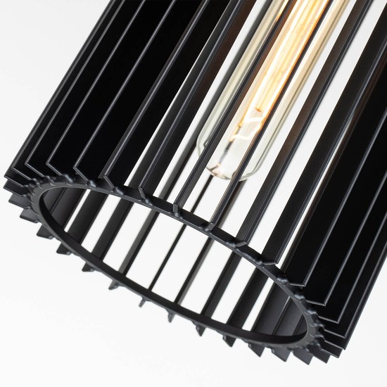 Elstead Linara Hängeleuchte E27 Schwarz und Naturmessing