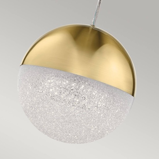 Elstead Moonlit LED Hängeleuchte Champagner-Gold Zirkonia