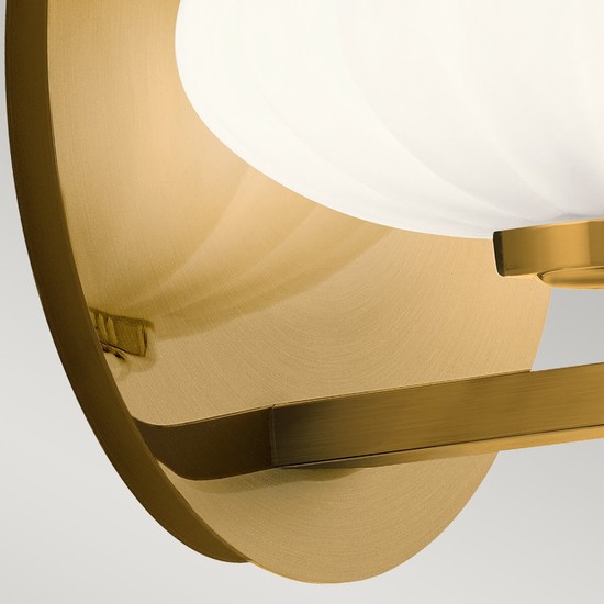Elstead Pim LED Wandleuchte G9 Fuchs-Gold Satinierter, ummantelter Opal IP44