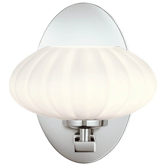Elstead Pim LED Wandleuchte G9 Poliertes Chrom Satinierter, ummantelter Opal IP44