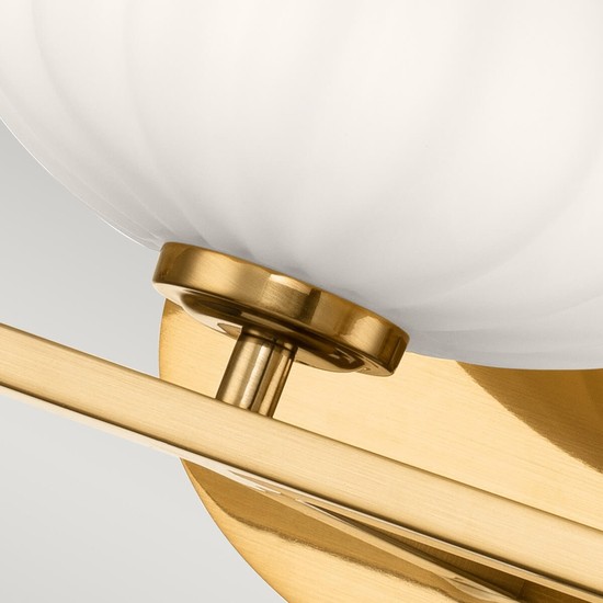 Elstead Pim LED Wandleuchte G9 3-fach Fuchs-Gold Satinierter, ummantelter Opal IP44