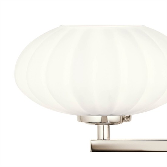 Elstead Pim LED Wandleuchte G9 3-fach Poliertes Chrom Satinierter, ummantelter Opal IP44