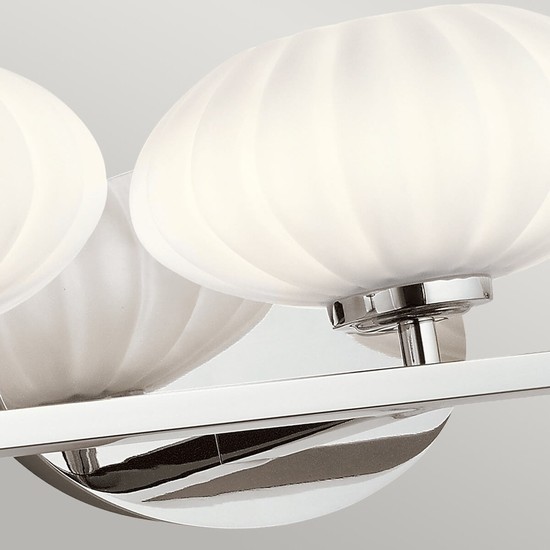 Elstead Pim LED Wandleuchte G9 3-fach Poliertes Chrom Satinierter, ummantelter Opal IP44