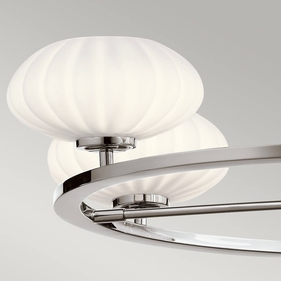 Elstead Pim LED Kronleuchter G9 5-fach Poliertes Chrom Satinierter, ummantelter Opal IP44