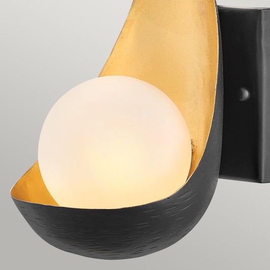 Elstead Ren LED Wandleuchte G9 Mattes Schwarz und Gold