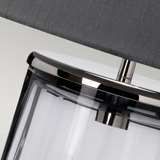 Elstead Reno Tischleuchte E27 Poliertes Nickel Walfisch Blau